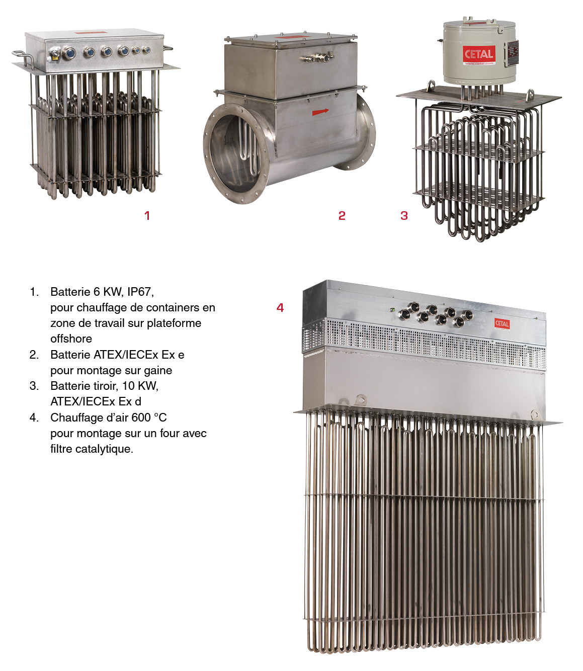 Batteries de chauffage - Cetal